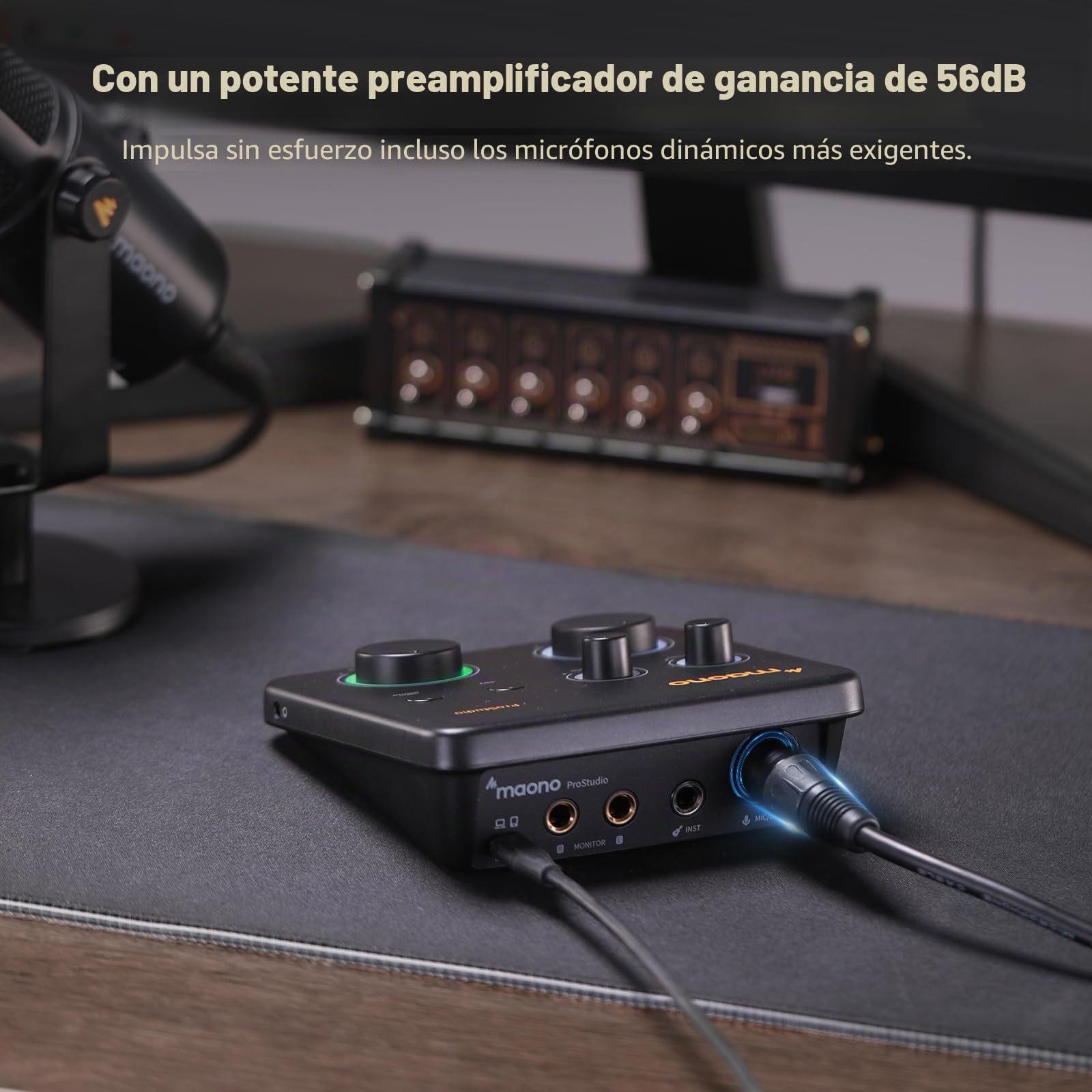 MAONO Mezclador de audio USB: interfaz con entrada XLR, software de enrutamiento de 24 bits/192 kHz, loopback, controlador ASIO para grabación de música, estudio en casa, guitarra, podcasts, streaming