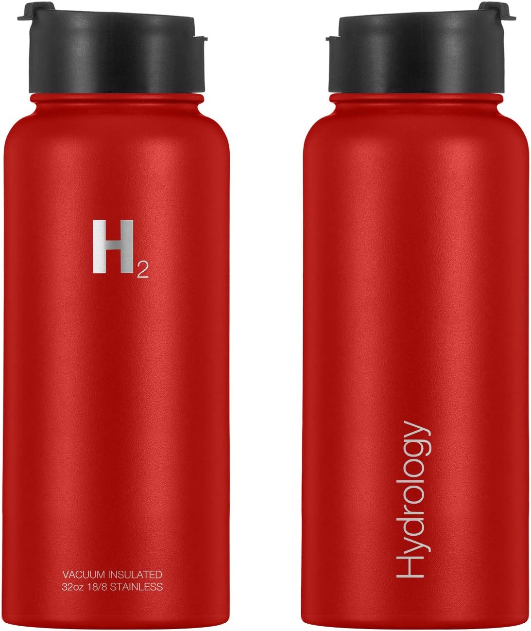 H2 Hydrology Water Bottle Insulated Stainless Steel Hot & Cold Water Bottle, Wide Mouth Sports