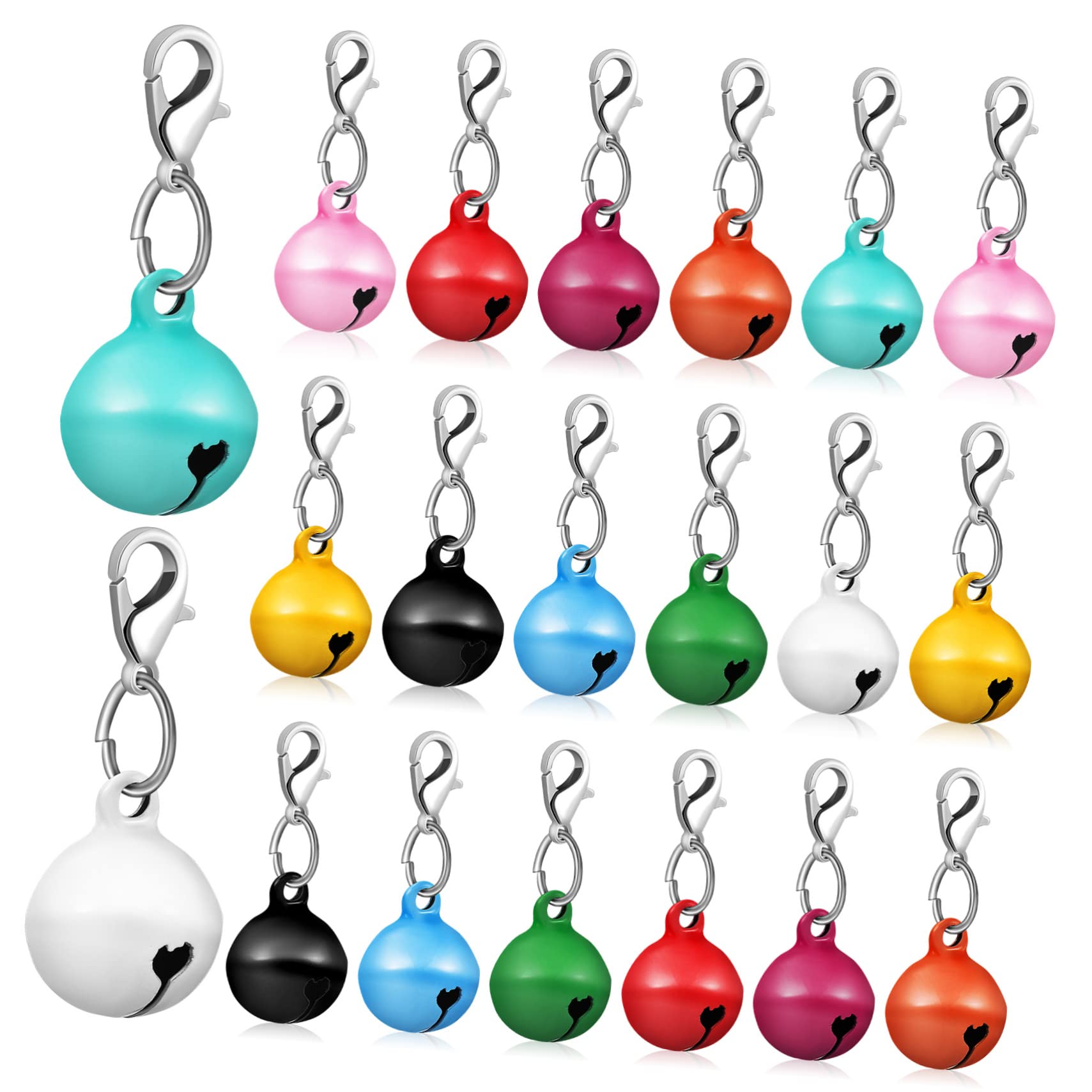 ERINGOGO 20Pcs Pet Collar Bells Delicate Hanging Charms for Dogs and Cats Vibrant Colors Crisp Sound to Attract Pets Attention