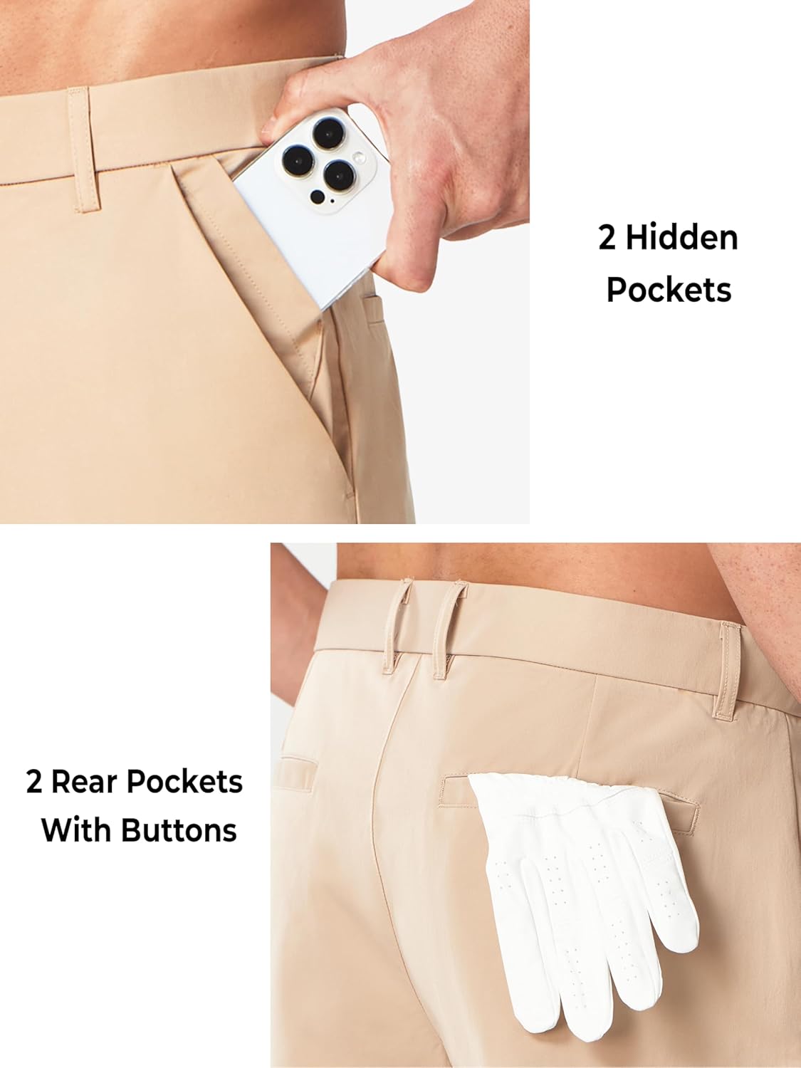 NORTHYARD Men's Golf Pants Stretch Work Dress Pant 30"/32"/34" Quick Dry Lightweight Casual Flat Front Trouser with Pockets
