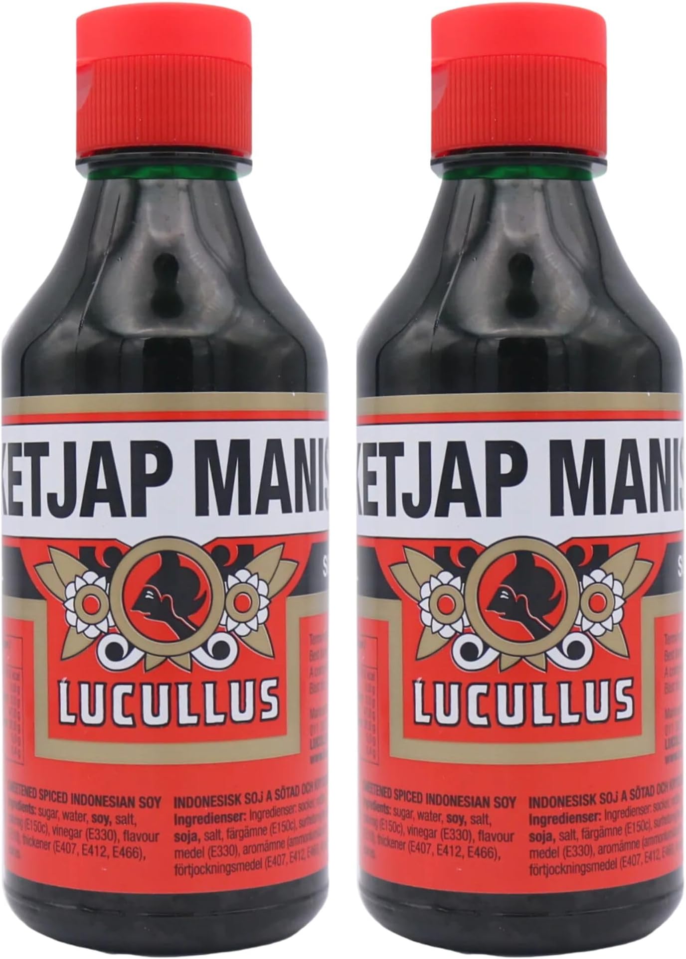 Lucullus Ketjap Manis Sauce 250ml - Indonesian Sweet Soy Sauce Spice (2-Pack) + UpLabel Creations 1ml Measuring Spoon