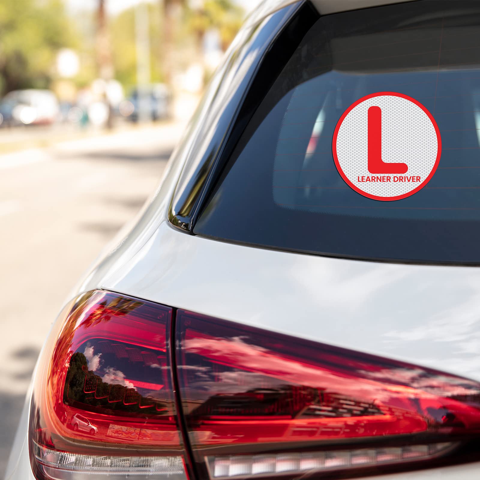 CVANU 2pcs Reflective L-Board Learner Driver Vinyl Exterior Decal Red_(15cm X 15cm)_c-4 - Image 3 thumbnail