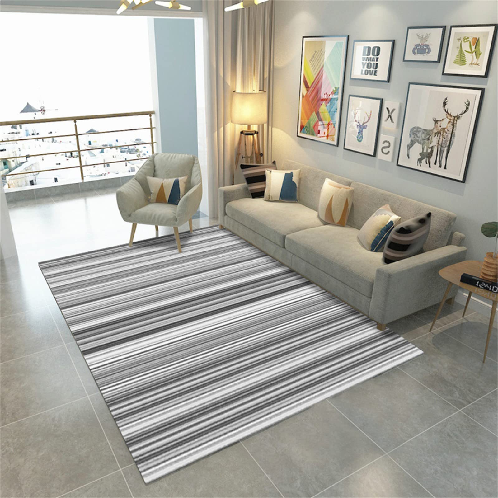 Petit tapis moderne minimaliste gris et doux pour home decor cosy