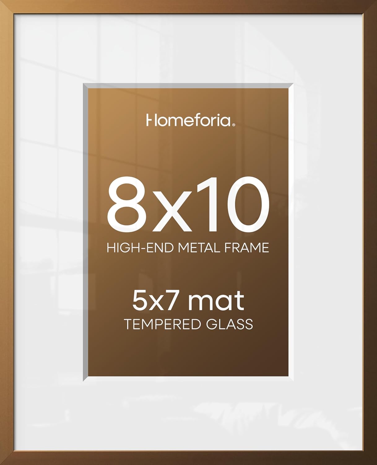 Homeforia Bronze Picture Frames 8×10, High End Metal 8 x 10 Photo Frame with Mat…