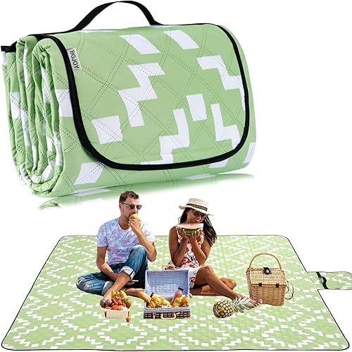 Manta de picnic grande para playa, impermeable, a prueba de arena, ligera, plegable, con correa de transporte, para 2 a 4 adultos, para playa,