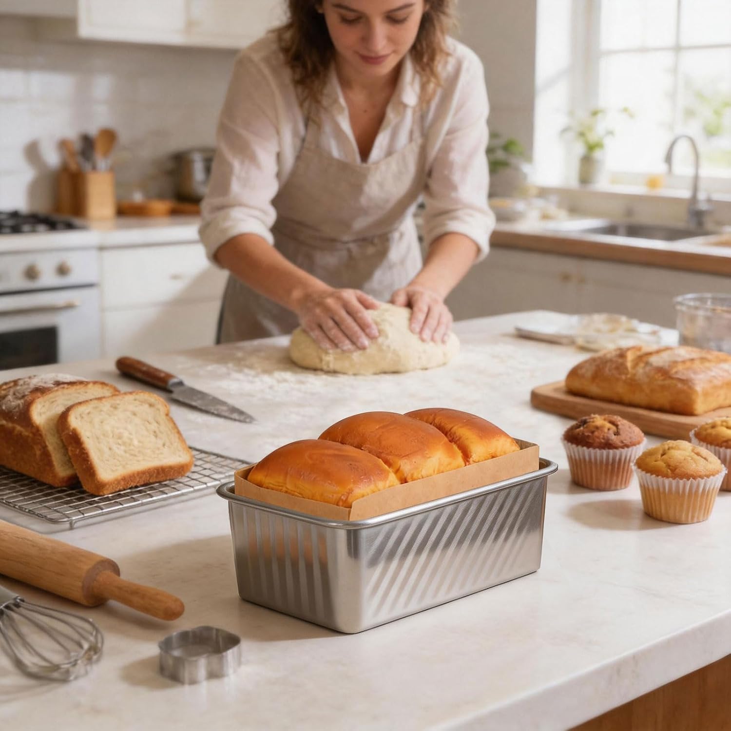 50/100Pcs Mini Loaf Pan Liners for Baking Bread, 6x3in Non-Stick Pre Cut Unbleached Parchment Paper, Disposable Sourdough Loaf Bread Liners for Baking Toast, Cakes, Cookie, Banana, Brown