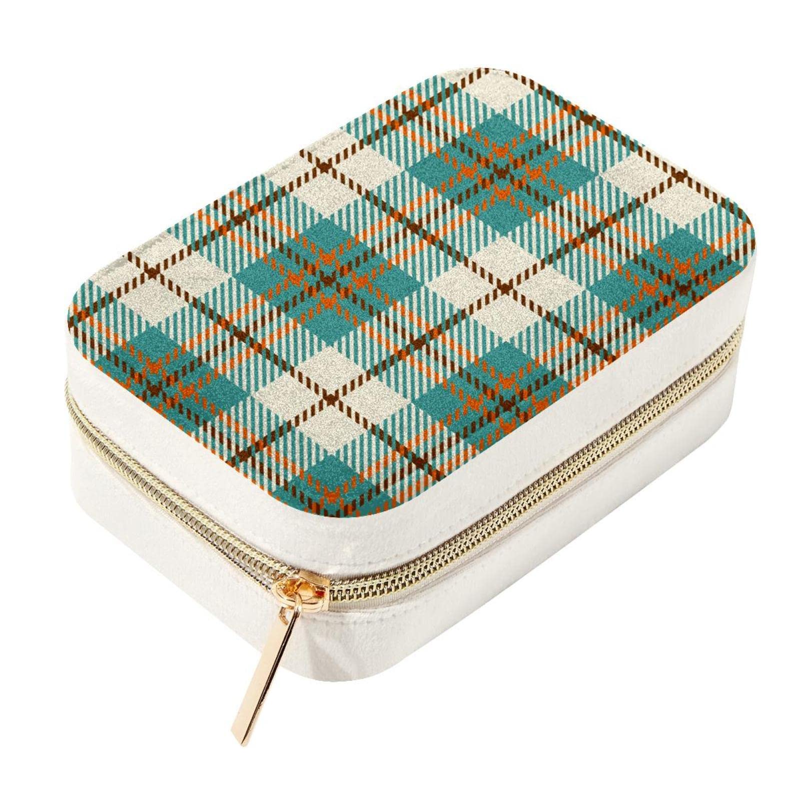 Boîte à bijoux portable en velours bleu lac, l'écrin parfait pour vos week-ends