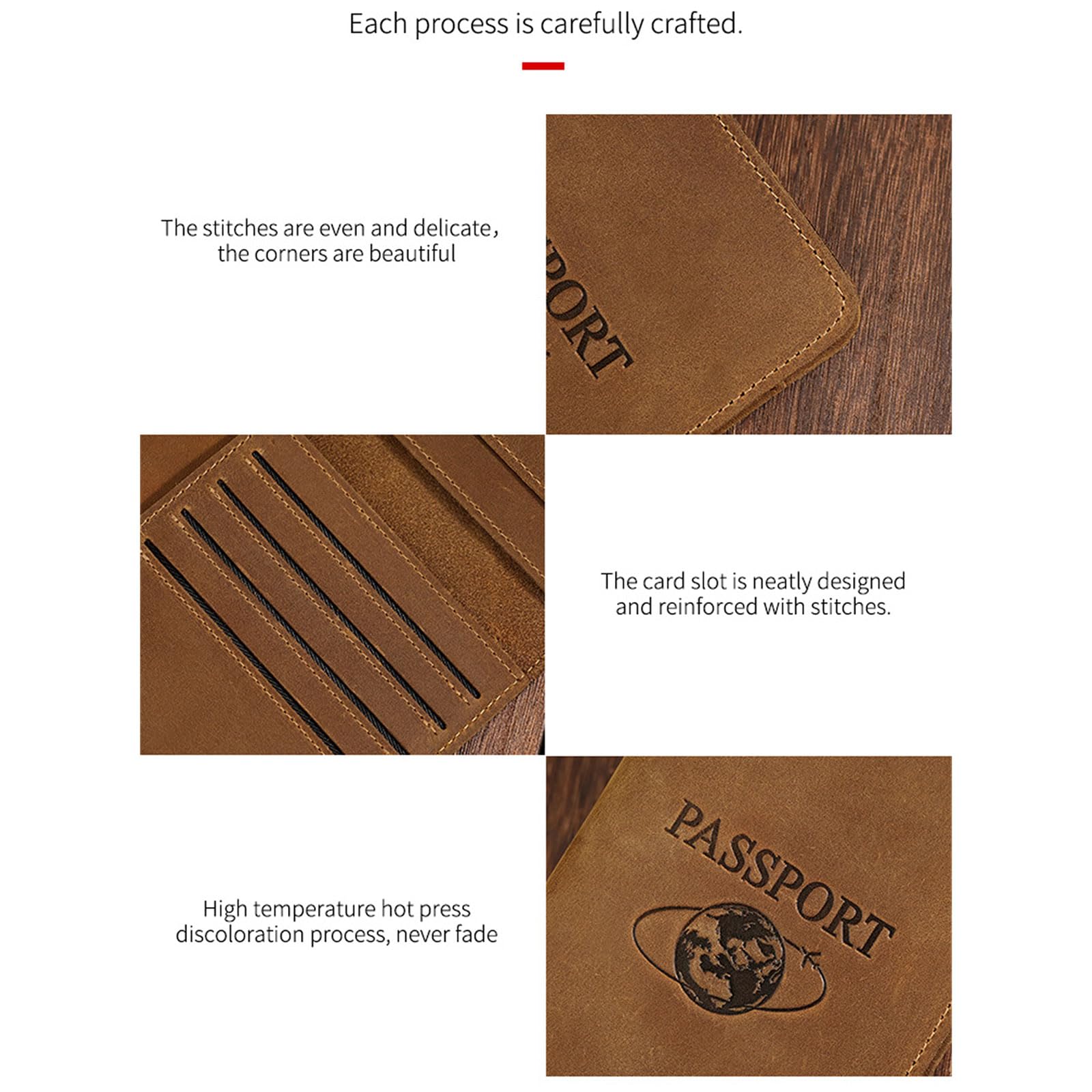 Funda de piel ligera para pasaporte con bloqueo para un fácil acceso a los pasaportes importantes, marrón, Einheitsgröße, Mass Beauty
