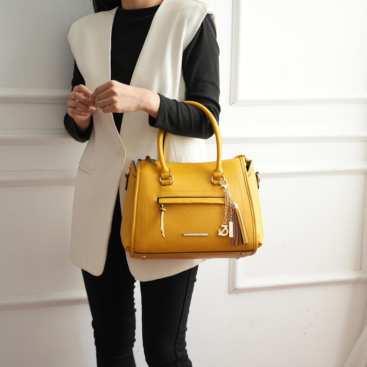 MKF Collection Women's Shoulder Bag, PU Leather Purse, Satchel Bag Crossbody Strap, Top Handle Large Handbag by Mia K - Image 2