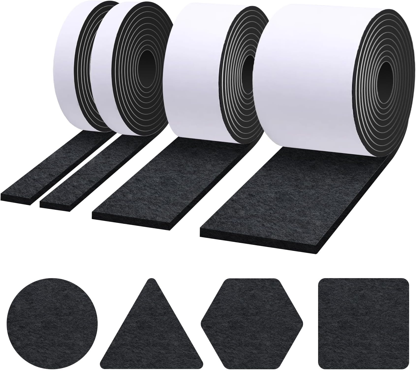 Adsamm® / 100 x zelfklevende viltglijders/Zwart / 20x40 mm/Rechthoekig/ Meubelviltglijders met een dikte van 3,5 mm/Meubel- en vloerbescherming