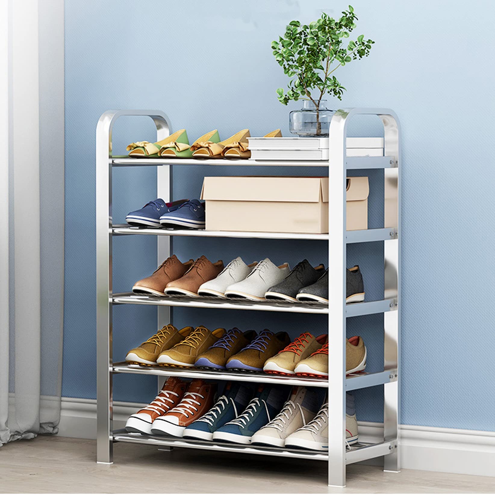 Schoenrek 4 Tier schoenenrek metalen opslagplanken Houd