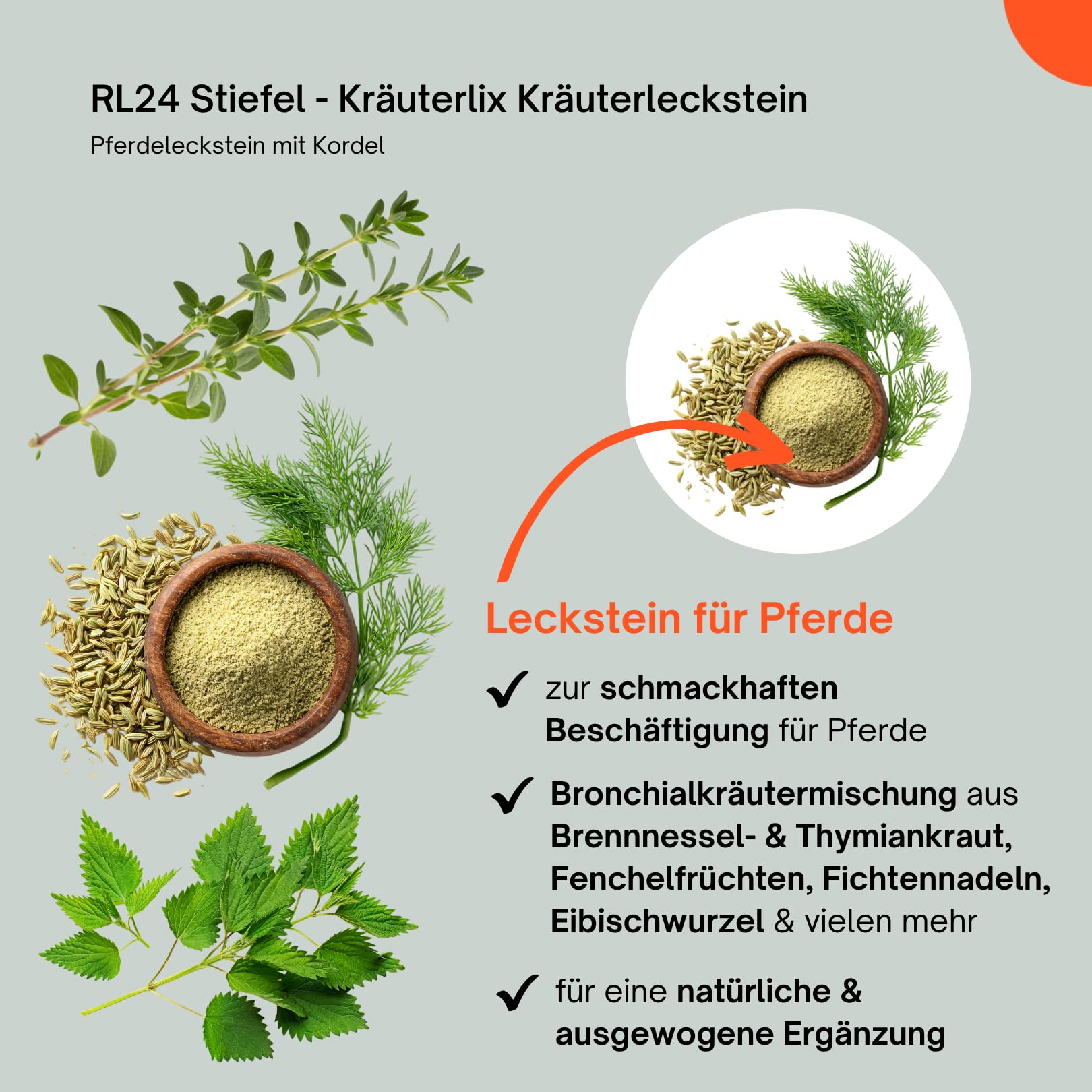 RL24 Stiefel - Kräuterlix Kräuterleckstein – 2 x 1000 g Tüte (2er Set)