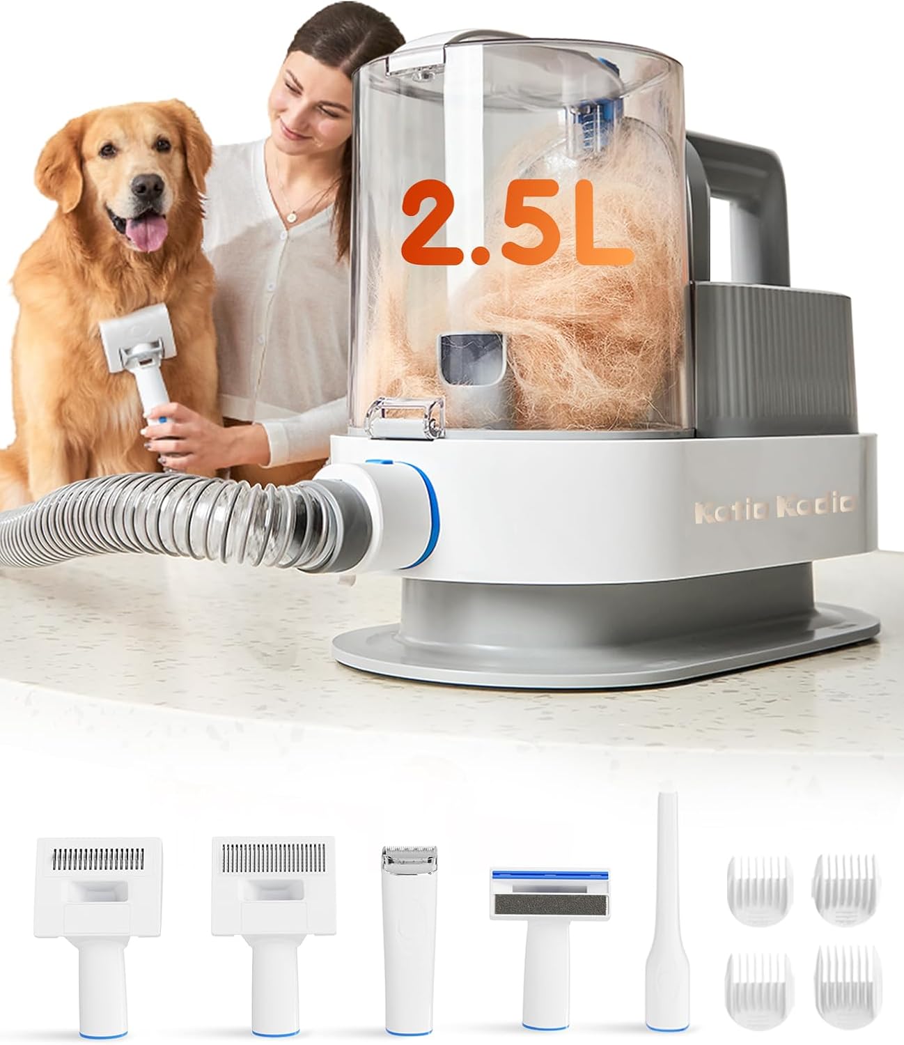 Dog Grooming Vacuum for Shedding 2.5L Large Dust Bin Pet
