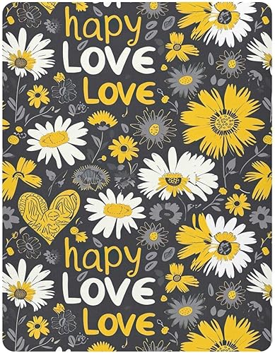 Miniatura 2 de Kigai Fitted Crib Sheet for Boys Girls,Yellow White Daisy Jersey Knit Baby Sheet for Standard Crib and Toddler Bed Mattresses, Cozy Soft Breathable,