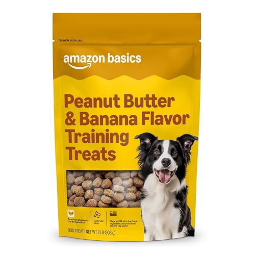 Amazon Basics Peanut Butter & Banana Flavor Training Treats for Dogs, 2 Pound (Pack of 1) (Previously Wag) - Peanut Butter & Banana - 2 Pound (Pack of 1)
