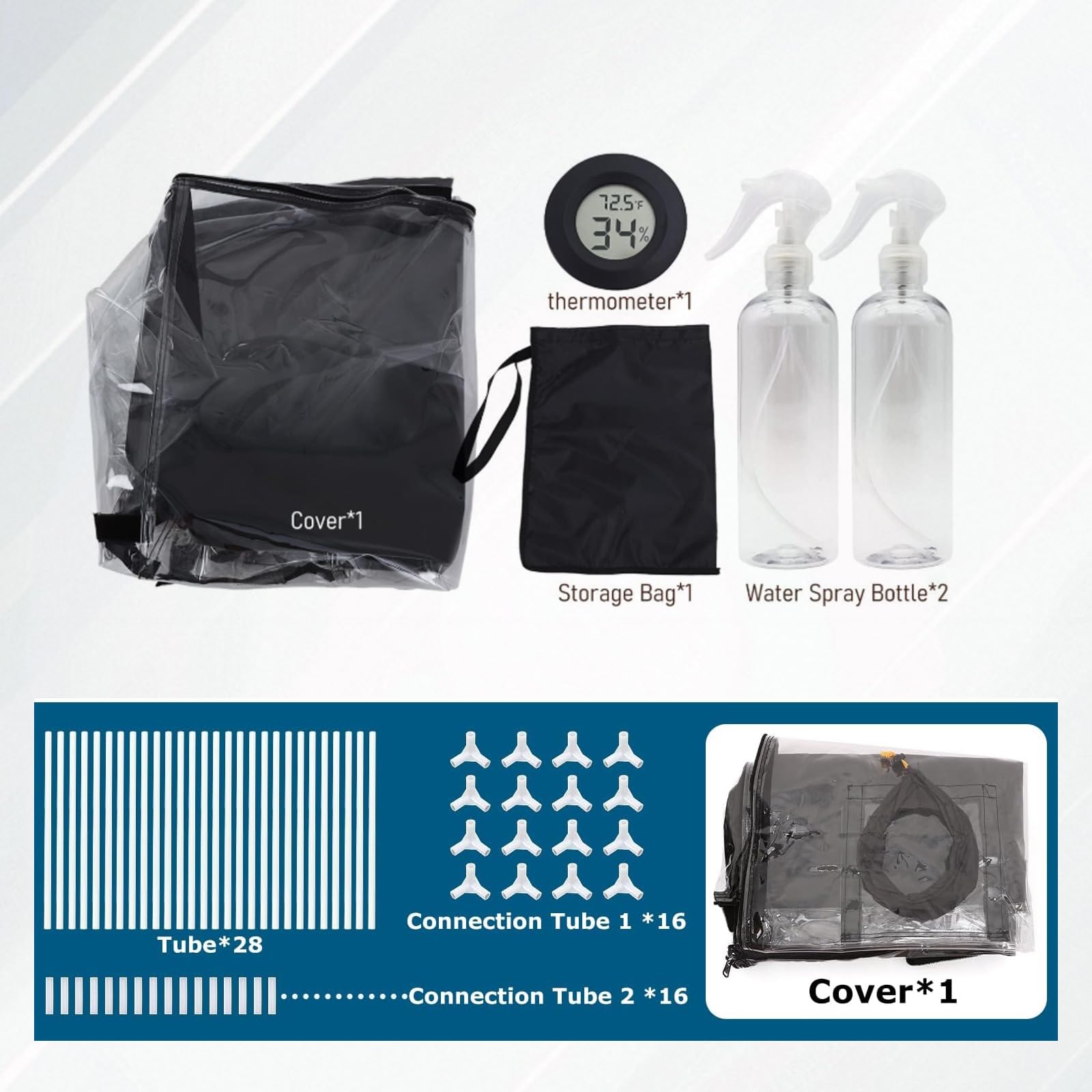 Still Air Box Mushroom Grow Kit PVC Pilz-Wachstums-Set mit 2 Arm Ports Faltbare Pilzzuchtzelt