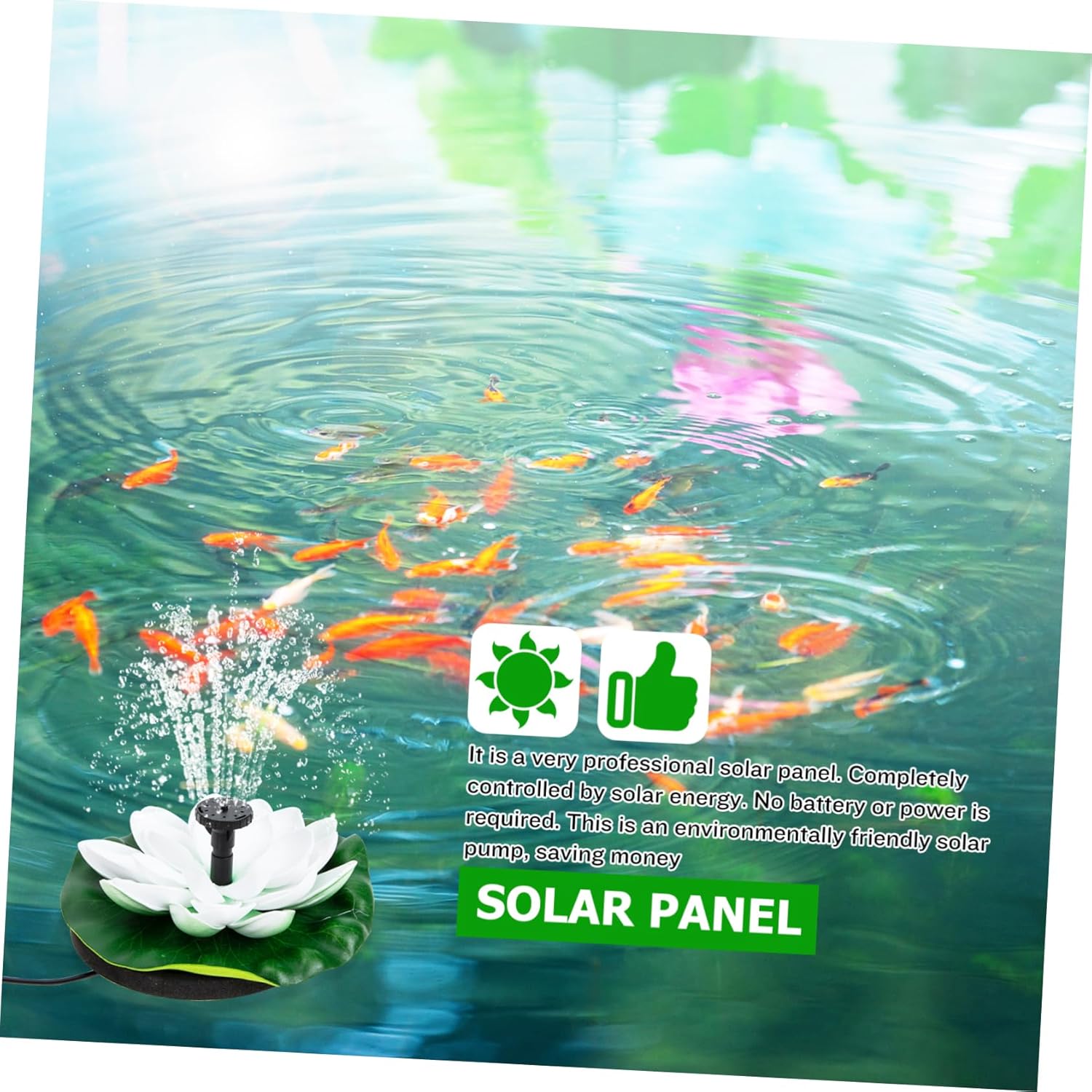 POPETPOP 1 Set Decorative Lotus Fountain Solar Powered Outdoor Fountain for Garden Decoration and Efficient Water Feature for Use