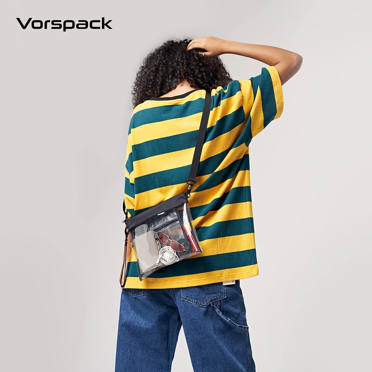 Vorspack Clear Bag TPU Clear Crossbody Bag Stadium Approved Clear Purse with Inner Pocket for Sport Event Festival Concert Work Travel - Blue : Sports & Outdoors