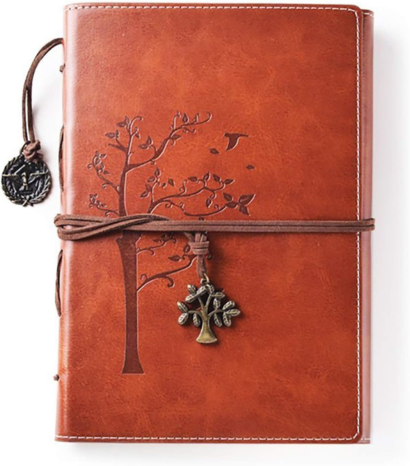 ❤ ️ Valery Vintage A4 Case Bound Book DIN A5 I I Ruled Journal PU Leather 160 Sheets 320 i Refillable Travel Diary I Ruled Pages Acid Free Paper I Journal Gift Idea – Brown