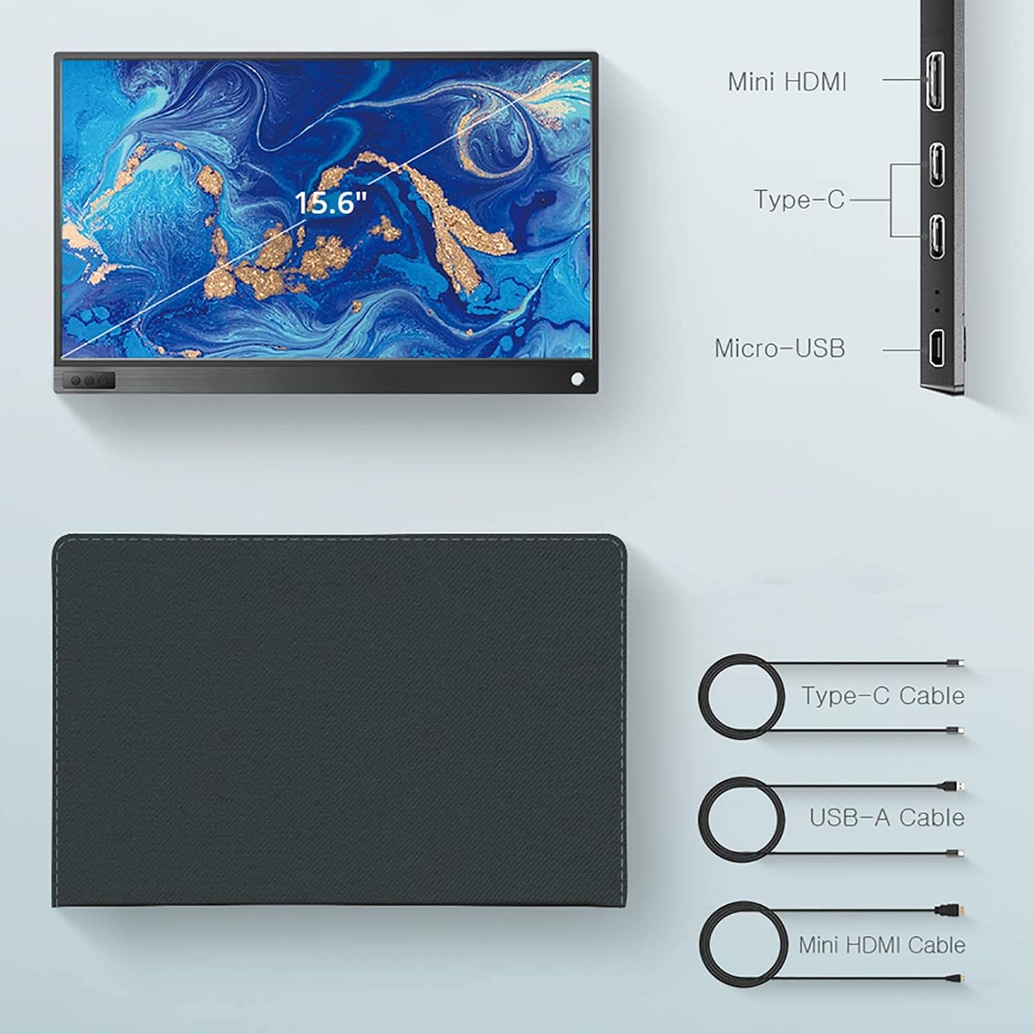 Prоduсt Dеаl Portable Monitor 15.6 HD Portable Gaming Monitor IPS Eye Care 178° Full View 100% SRGB Dual Speakers Portable External Monitor for Laptop PC PS4 Xbox Phone