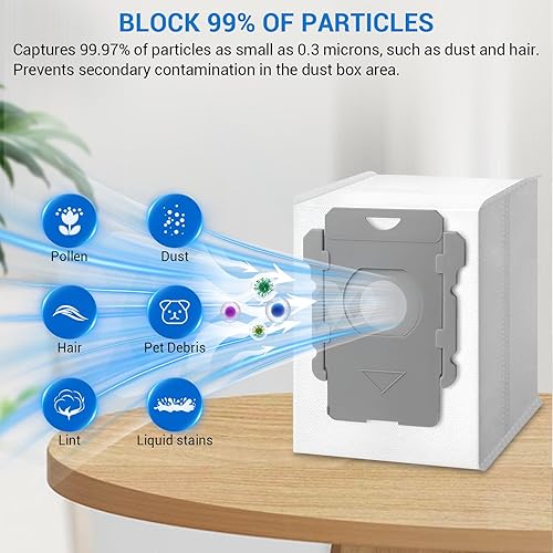 Miniatura 3 de Paquete de 14 bolsas de vacío de repuesto compatibles con iRobot Roomba i & s y j Series i7, i7+, i3, i3+, i1+, i4, i4+, i6, i6+, i8, i8+, j6, j6+,