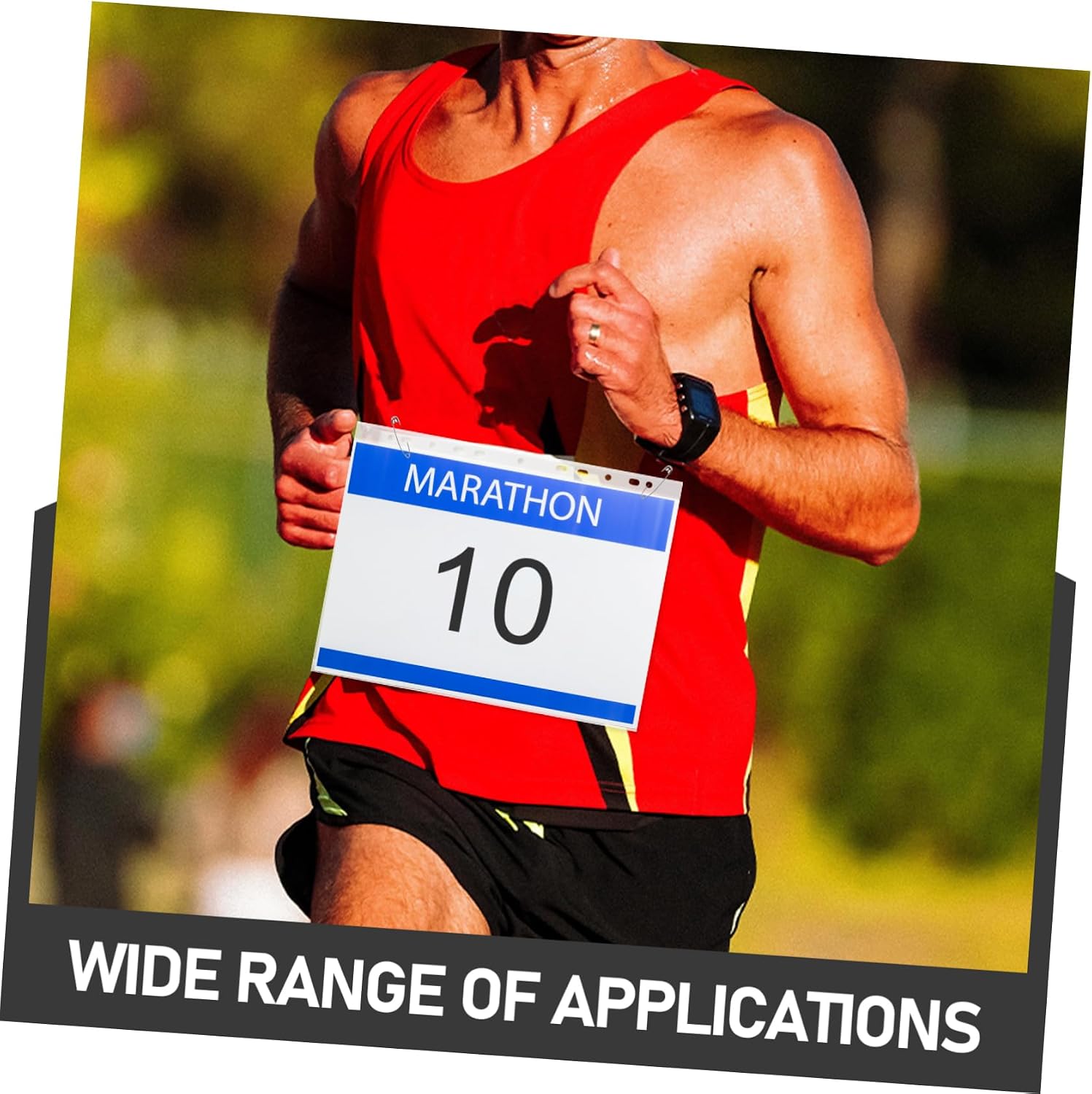 KOMBIUDA 100pcs Bib Boards for Runners Race Bib Display Bag Holder PVC Material
