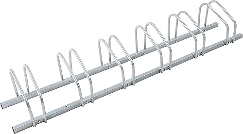 Miniatura 1 de SDADI 6 Bicicletas De Piso De La Bicicleta De Parking Rack De Soporte De Almacenamiento Ajustable Interior - Plata