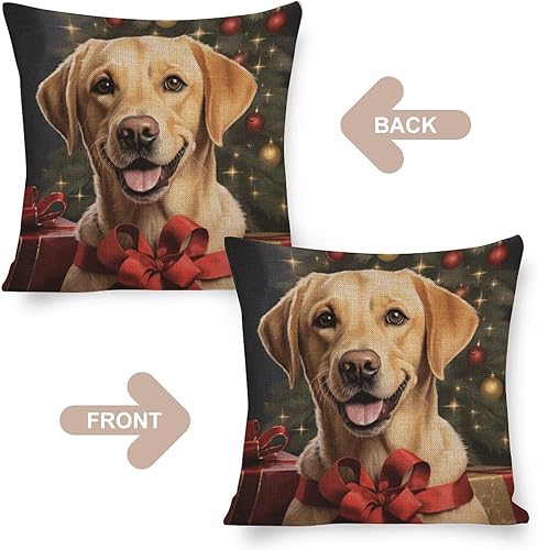 Miniatura 3 de Funda de almohada estampada con retrato de laboratorio de raza de perro amarillo serio, labrador retriever, fundas de cojín amarillas de laboratorio