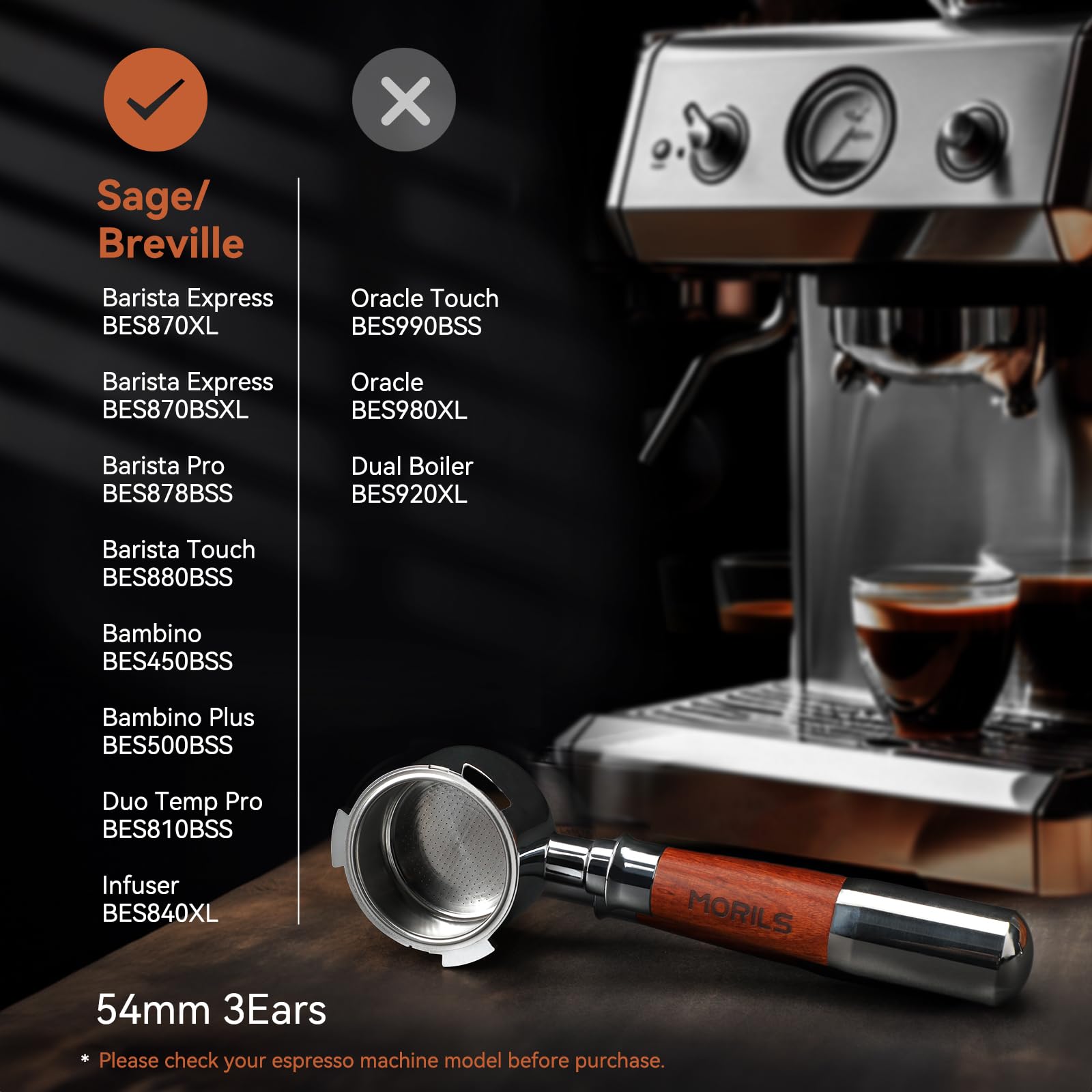 Nackt Siebträger Normcore Siebträger Ohne Boden | 54mm | Für Breville Barista Express | Edelstahl Bodenloser Siebträger 54mm