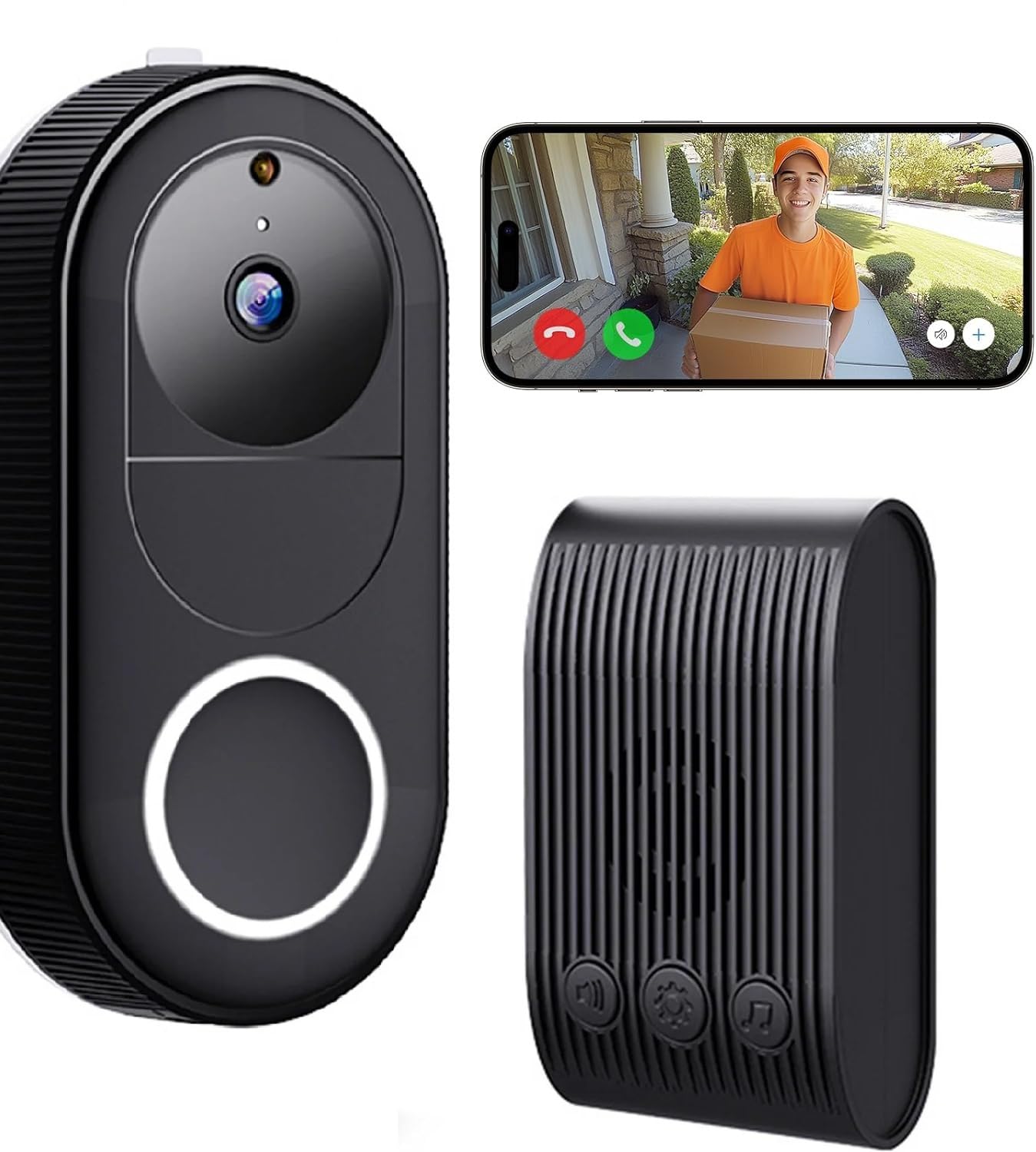 Clefairy Smart Wireless Video Doorbell Camera with Chime, 1080p HD Operated PIR Motion Detection,Indoor/Outdoor Surveillance Human Detection,Night Vision 2-Way Audio,IP65,Battery Powered-image-38