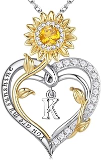 Sunflower Initial Necklace