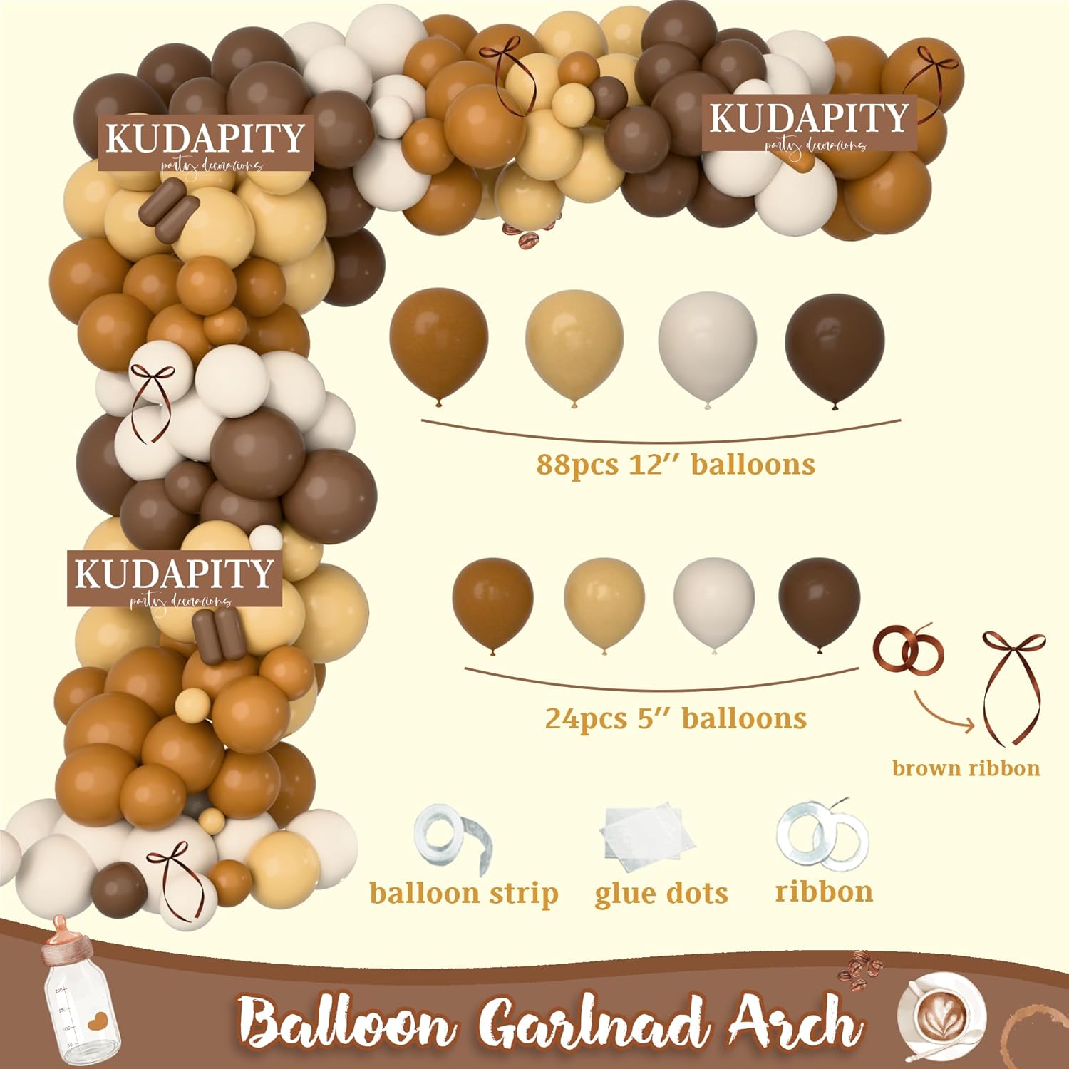 Coffee Bridal Shower Decorations, Loving is Brewing Coffee Themed Bridal Shower Decorations, Cafe Bar Theme Bachelorette Wedding Shower Supplies for Balloon Arch Banner Backdrop Bow for GIrls Women