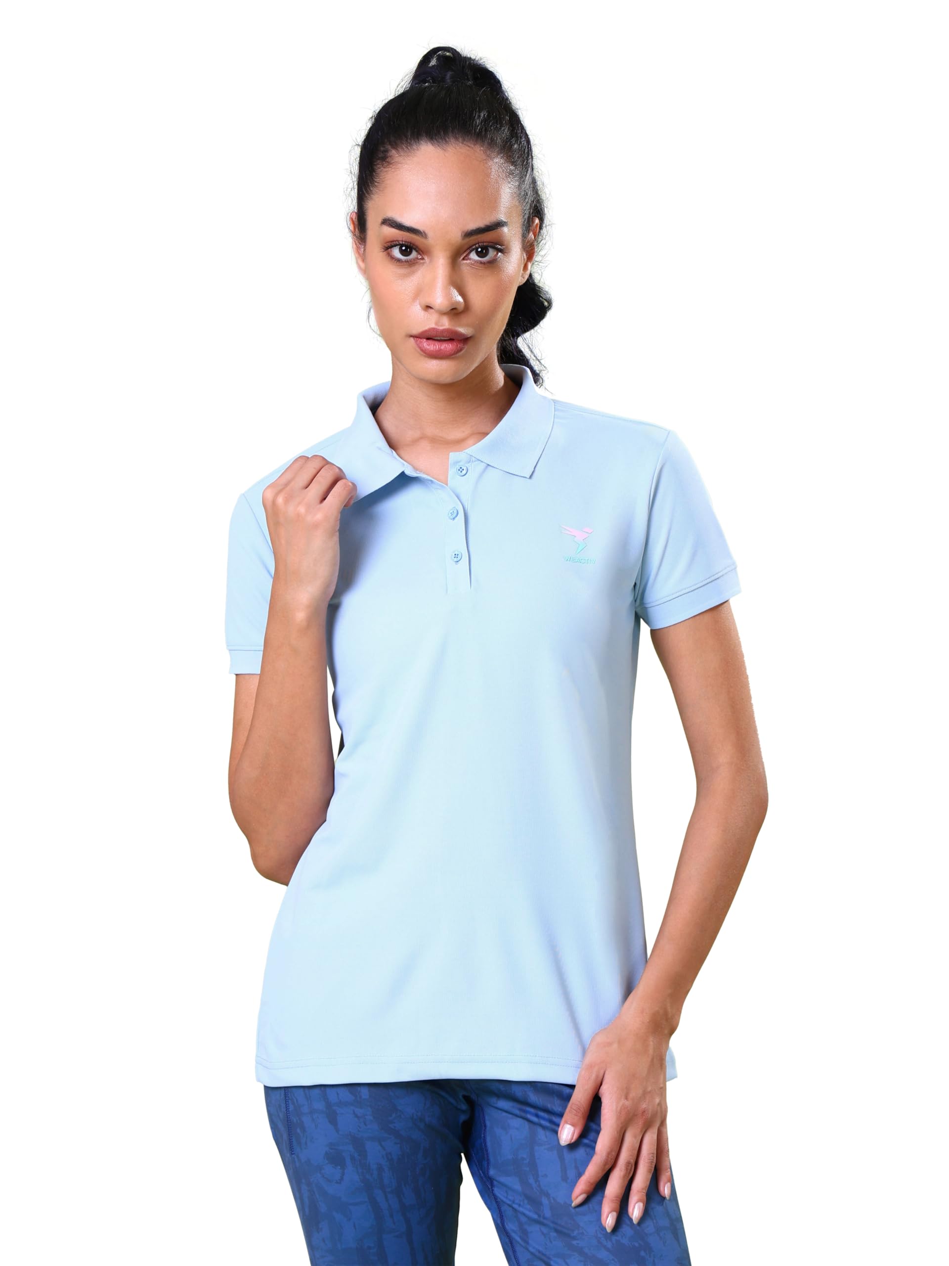 technosport Women's Slim Fit Solid Half Sleeve Polo Matpiq T-Shirt with Techno Dry, Anti Static for Regular Use-picture-33