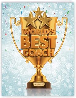 NobleWorks - 1 Jumbo School Teacher Thank You Notecard From US, Everyone with Envelope (8.5 x 11 Inch) - Team Sports Gratitude, Mentor, and Instructor Notecard - World's Best Coach J3117TYG-US