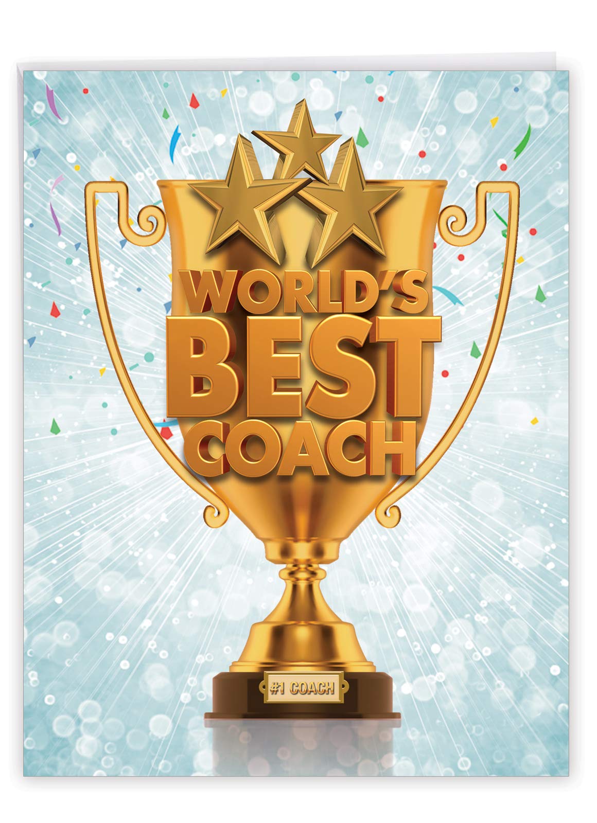 NobleWorks - 1 Jumbo School Teacher Thank You Notecard From US, Everyone with Envelope (8.5 x 11 Inch) - Team Sports Gratitude, Mentor, and Instructor