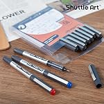 Shuttle Art Rollerball Stylos, 10 Boîte(8 noir 1 bleu 1 stylos à encre liquide, 0.5mm Point Extra Fin, Séchage rapide pour écrire Journalage Prendre des notes Bureau de l'école