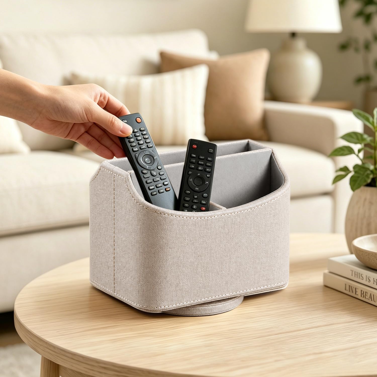 Remote Control Holder - PU Leather Organizer -2