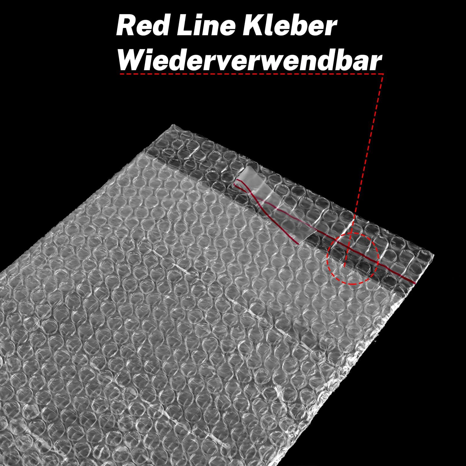 50 Stück Selbstklebende Luftpolsterbeutel 20 x 30CM, Bubble Wrap Bags, Luftpolstertaschen, Luftpolsterumschläge Verpackungsmaterial für Umzug und Versand, Stoßfeste Polsterung