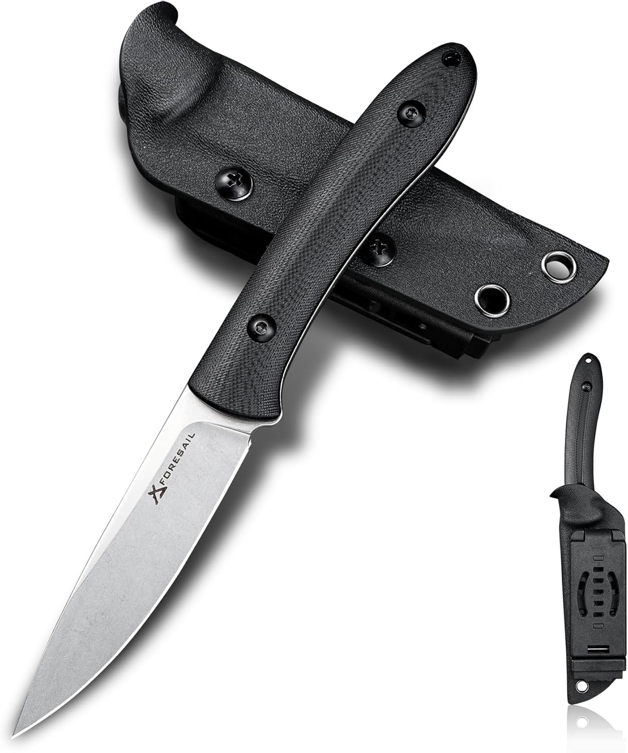 Small Fixed Blade Knife,Full Tang Design knife.3.27inch DC53 Steel Blade and G10 Handle,with Kydex Sheath,Fixed EDC Tactical Knife for Men Women,Outdoor Hiking Camping Knives