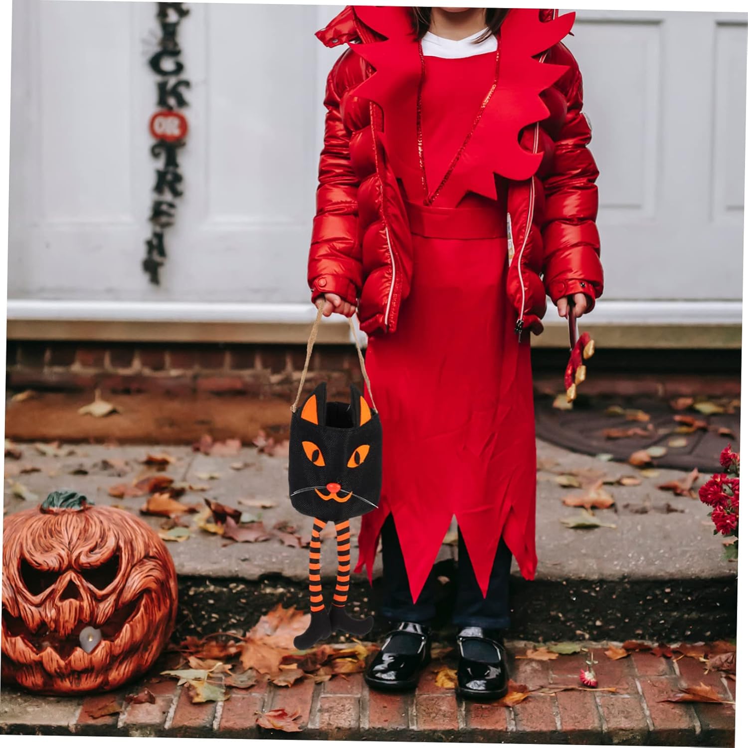 BESTOYARD 5pcs Pumpkin Bag with Legs Trick or Treat Bags Halloween Buckets for Thanksgiving Candy Bags Tote Bags Upholstery Supplies Snacks for Trick or Tricky Supplies