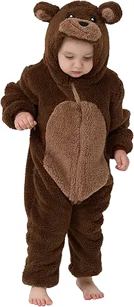 Unisex Baby Animal Costume Pajamas, Infant Flannel Hooded Halloween Romper Cosplay Costume/Homewear/Sleepwear