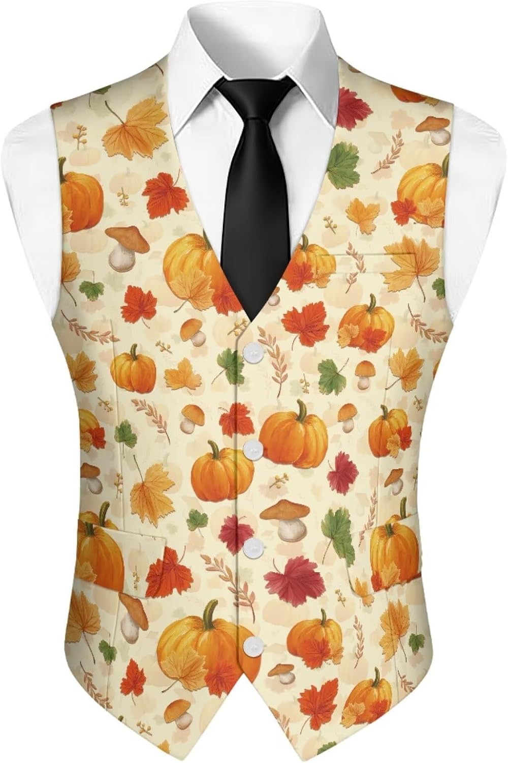 INSTANTARTS Men's Vest Jacket V Neck Vest for Men Casual Sleeveless with Pockets Waistcoat Casual Vests Fashion