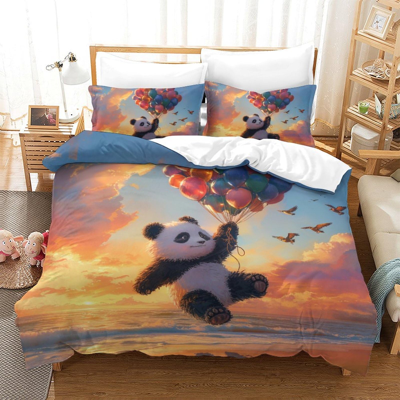 Housse couette panda pour lit double résolvant le problème de transpiration nocturne