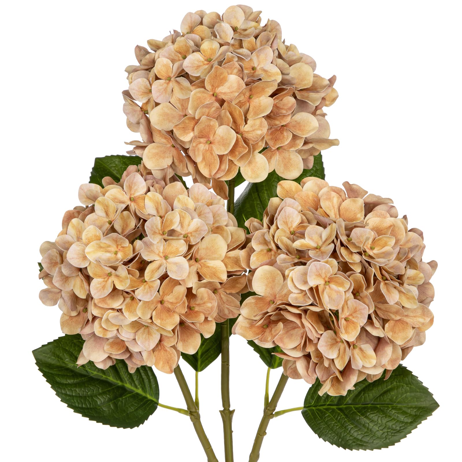 Oairse 3PCS Hydrangea Artificial Flowers Decorative Fake Flowers with 63cm Long Stem Real Touch Silk Hydrangea for Home Hotel Office Wedding Bridal Decorations Floral Arrangements