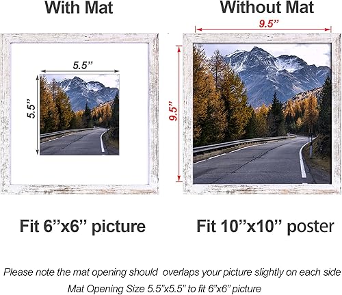 Vista 88 de Yaetm Portarretratos de 12 x 12 pulgadas con paspartú para fotos de 8 x 8 pulgadas, juego de 9 marcos cuadrados de 12 x 12 pulgadas, marco blanco