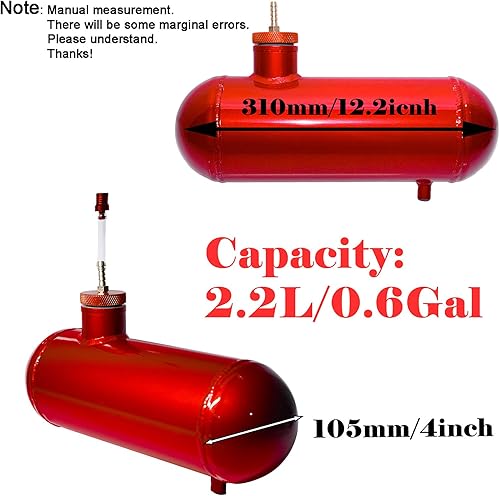 Miniatura 45 de JMCHstore Cilindro de tanque de combustible de aluminio de 4 x 11 pulgadas para Coleman Baja Montser Mega moto Predator Hemi non 212, Massimo Axis