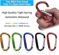 Vista 3 de XIECHANEE Clips de mosquetón de aluminio de 3 ", hebilla de gancho de mosquetón de llavero con forma de anillo D 12PCS