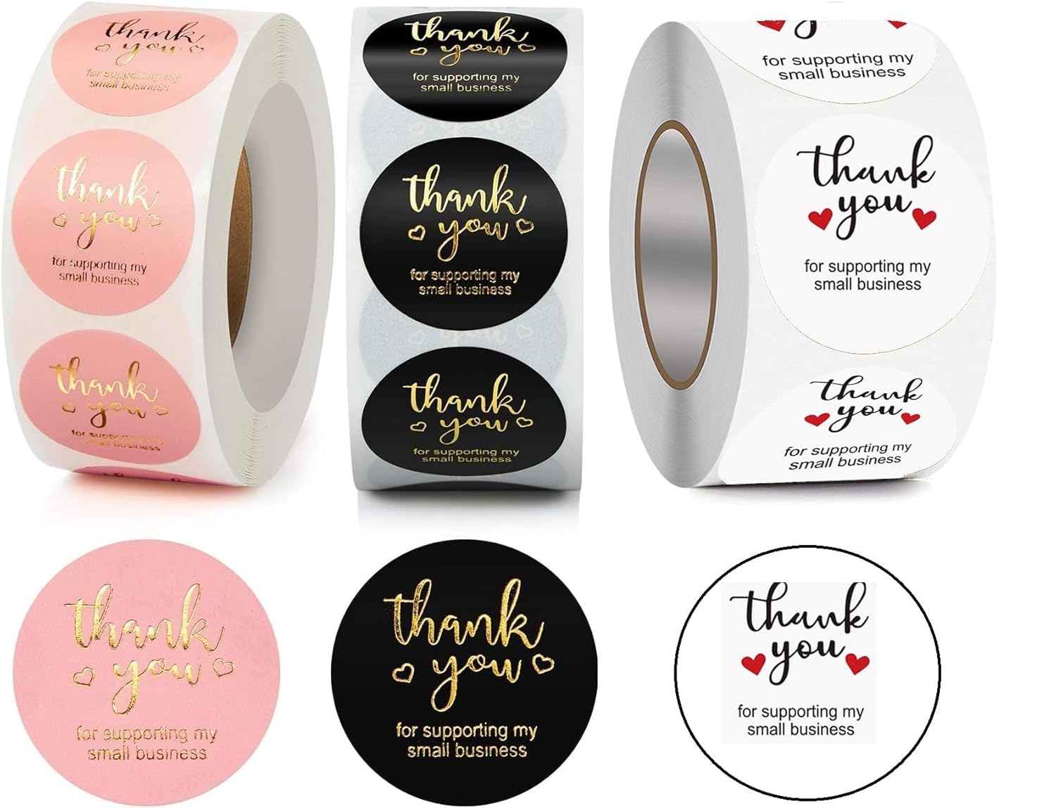 500 Pcs Watercolor Thank You Stickers, Round Thank You Adhesive Sticker for Small Business Wedding Supplies Packing Stickers Gift Wrap Multi Design ACSB1-1-image-34