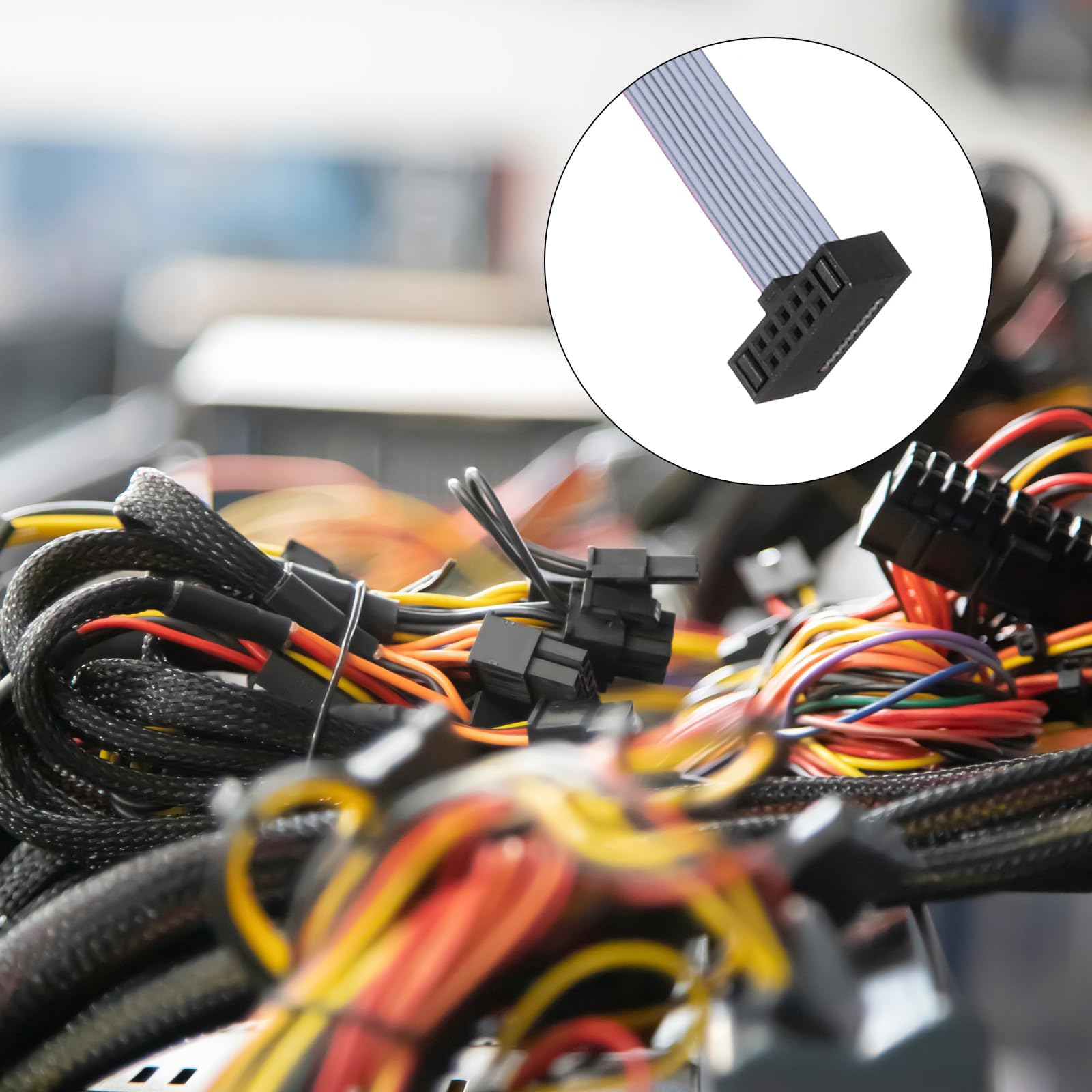 Unifizz Płaski kabel taśmowy IDC, 30-pinowy, skok 1,27 mm, długość 20 cm, złącze FC do FC, przewód połączeniowy typu A, do płyty głównej PC, drukarki 3D, wyświetlacza LED