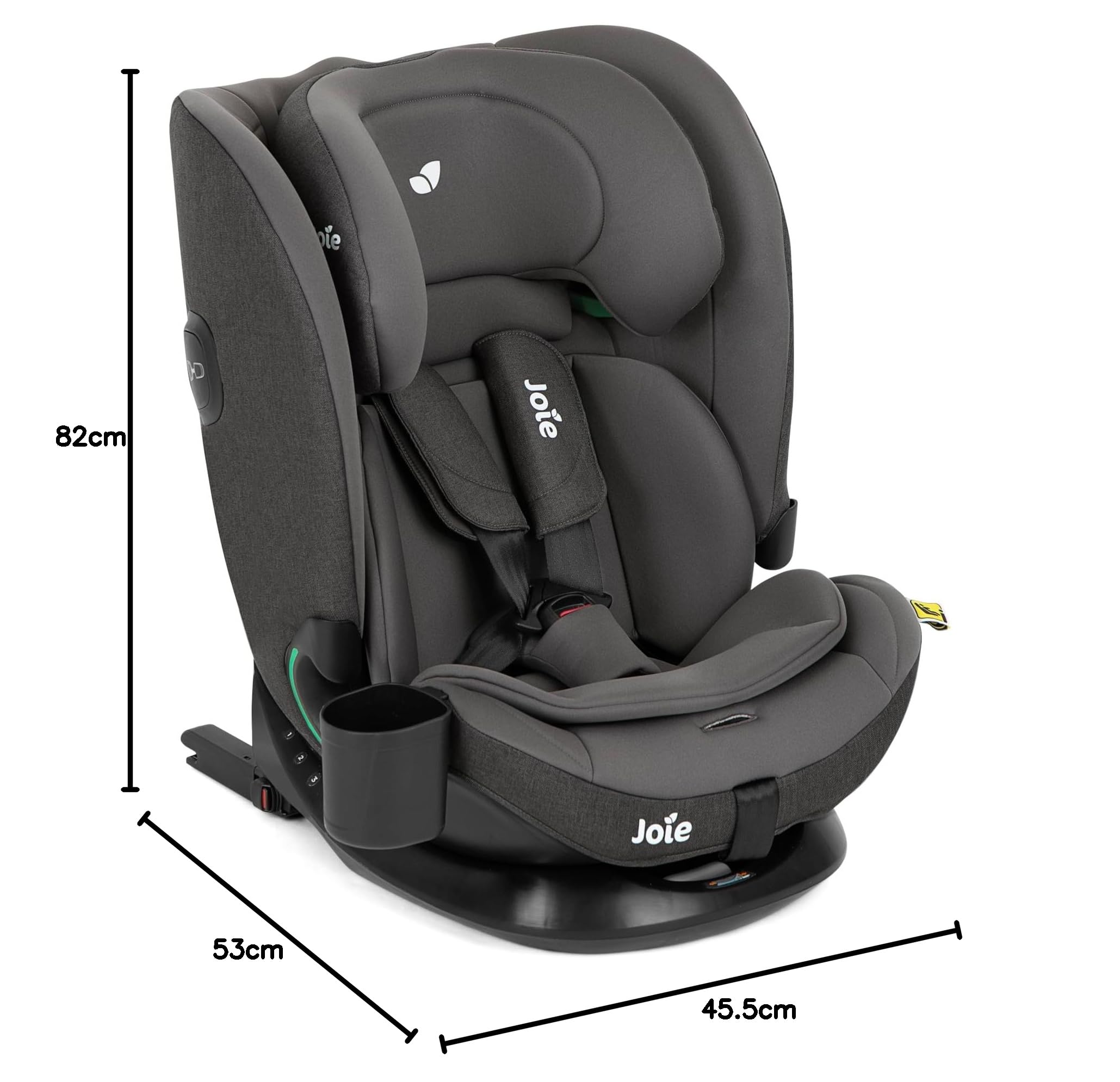 Joie i-Bold R129 i-Size Kindersitz, 15 Monate–12 Jahre (76–150cm), Thunder | Autositz mit Seitenaufprallschutz, GrowTogether™ Kopfstütze und ISOFIX für maximale Sicherheit unterwegs.
